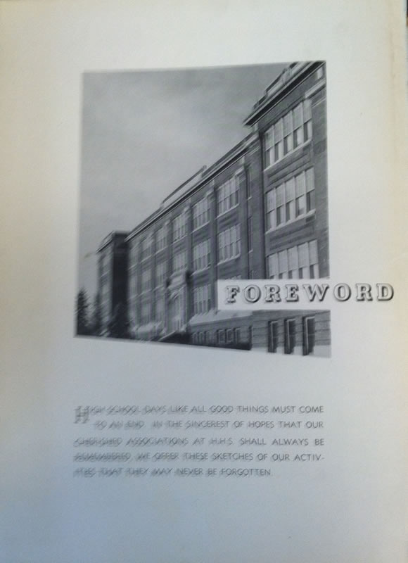 1944 HHS Yearbook Foreword